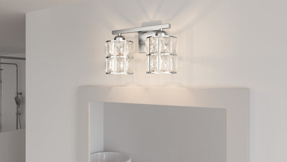 2 Light Bathroom Vanity Light, Polished Chrome