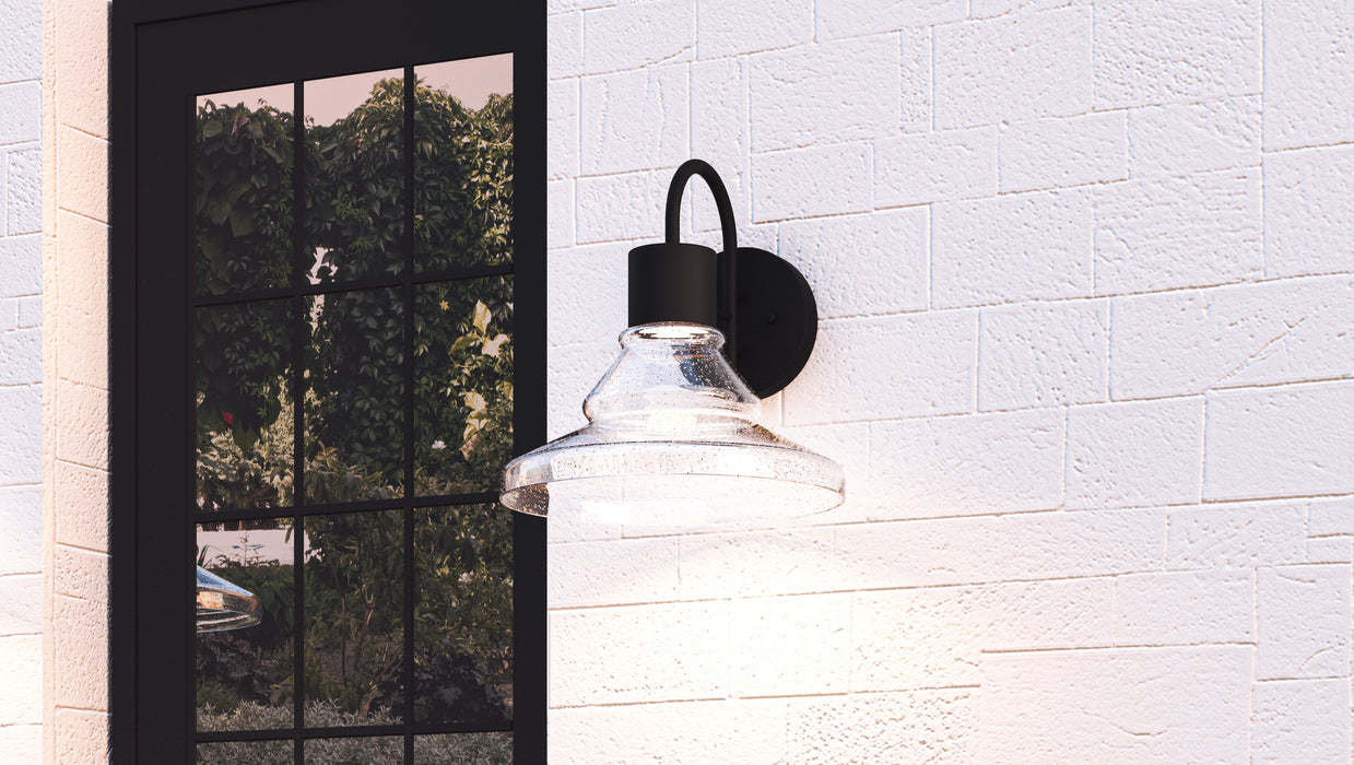 Quoizel Felix Outdoor Lantern, Matte Black/Clear Seedy