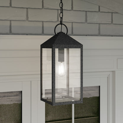 Quoizel Thorpe 1 Light Outdoor Hanging Lantern, Mottled Black