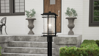 Quoizel McAlister 1 Light 16" Outdoor Lantern, Earth Black/Textured