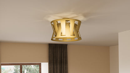 Quoizel Sage 3 Light Semi-Flush Mount, Soft Gold/Metal