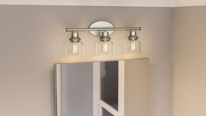 3 Light Bathroom Vanity Light, Clear Seedy