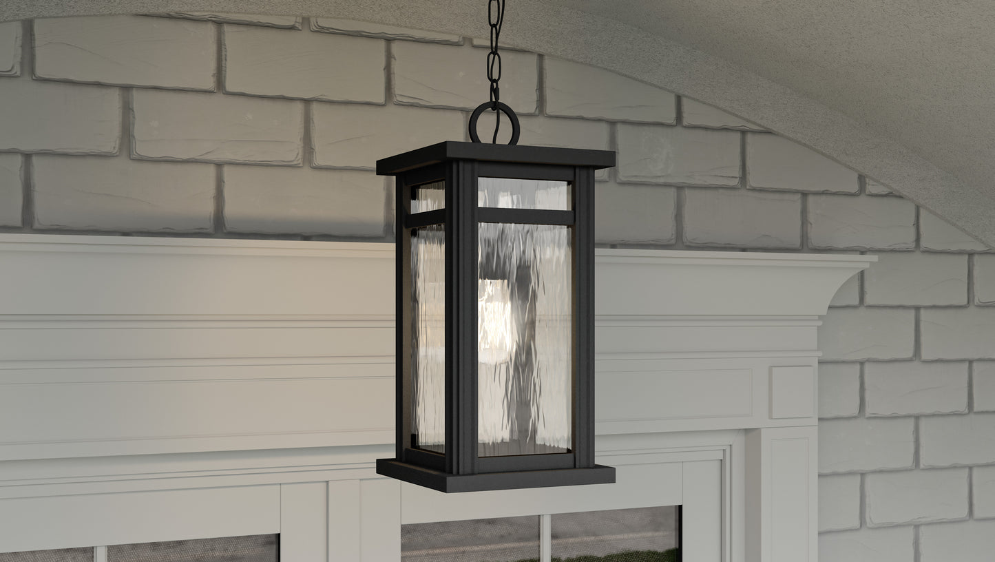 Quoizel Moira 1 Light Outdoor Hanging Lantern, Earth Black