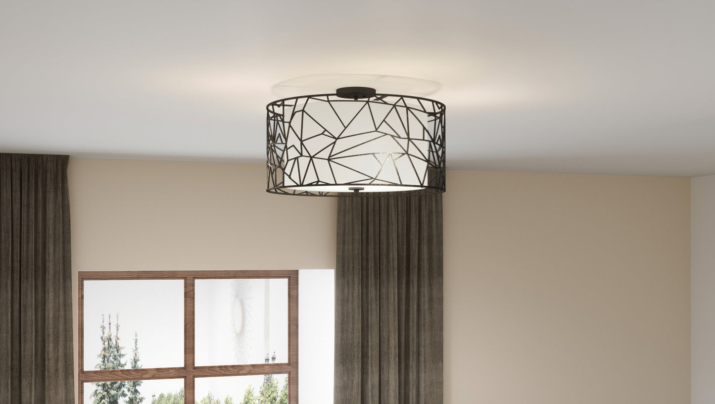 Quoizel 4 Light Semi-Flush Mount, Matte Black