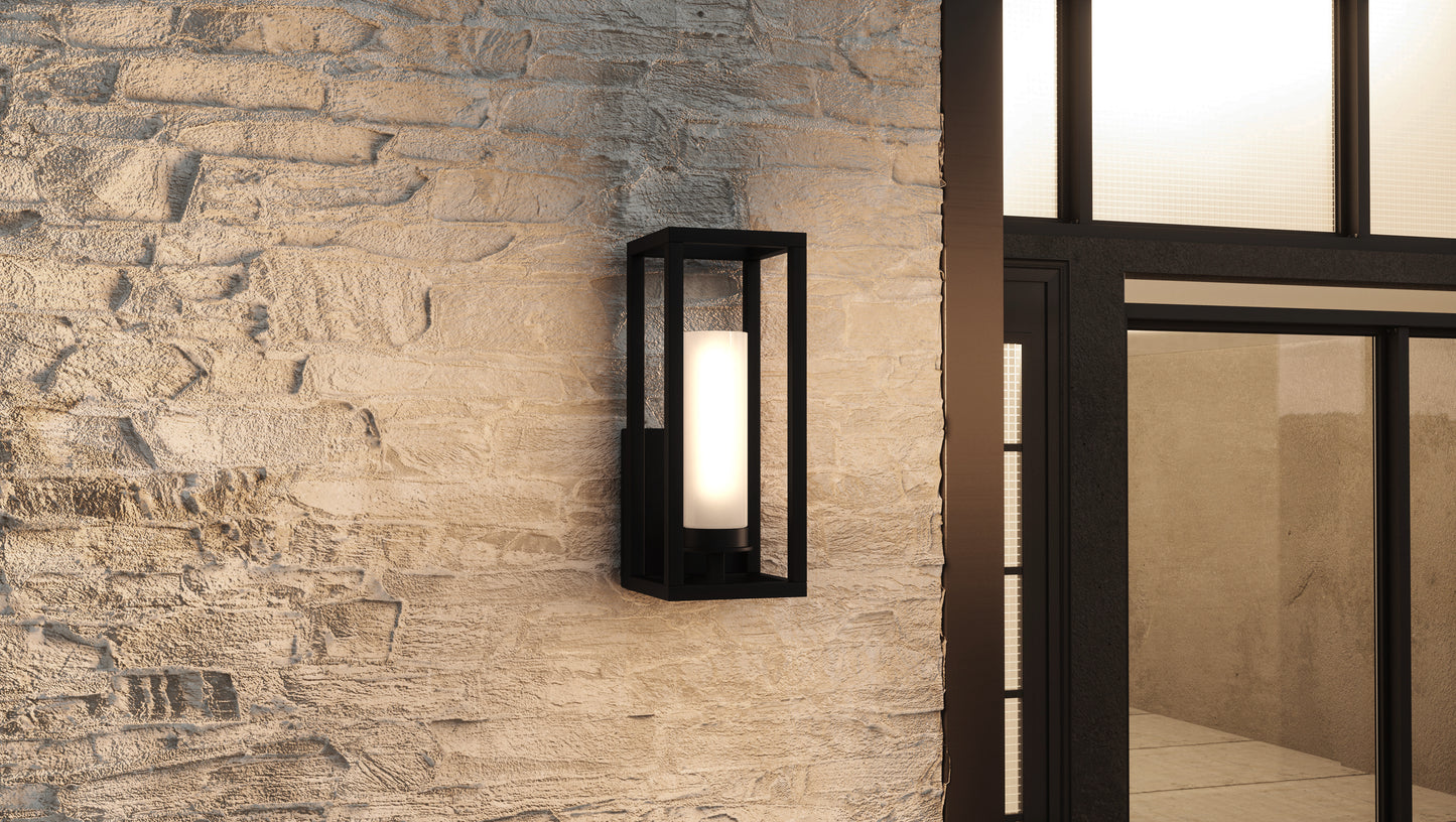 Quoizel Neville 1 Light Outdoor Lantern, Matte Black/Etched