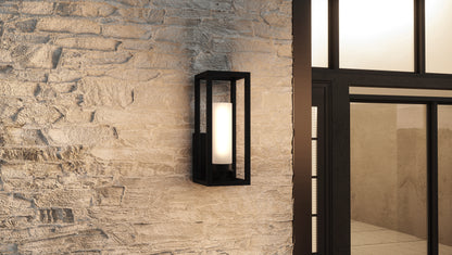 Quoizel Neville 1 Light Outdoor Lantern, Matte Black/Etched