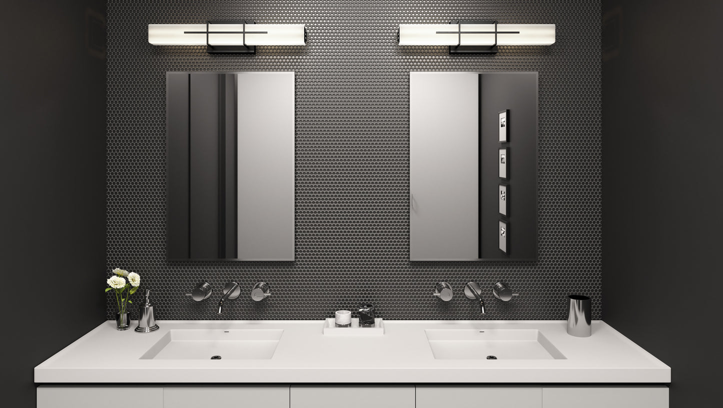 Giselle Bathroom Vanity Light, Matte Black