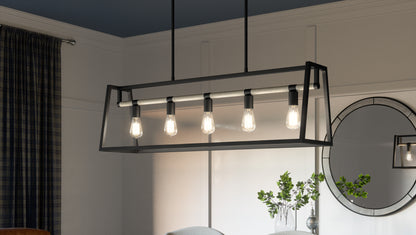 Quoizel Tippet 5 Light Chandelier Light, Matte Black