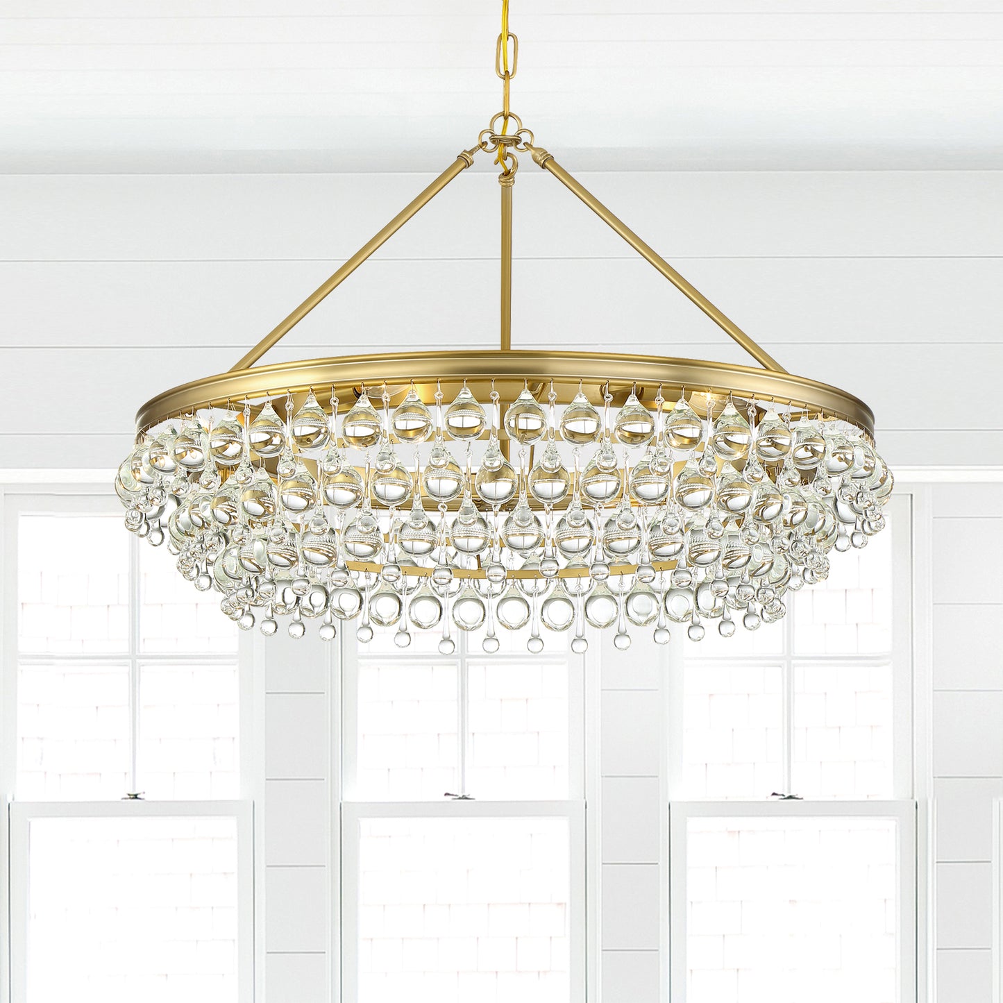 6 Light Crystal Teardrop Chandelier