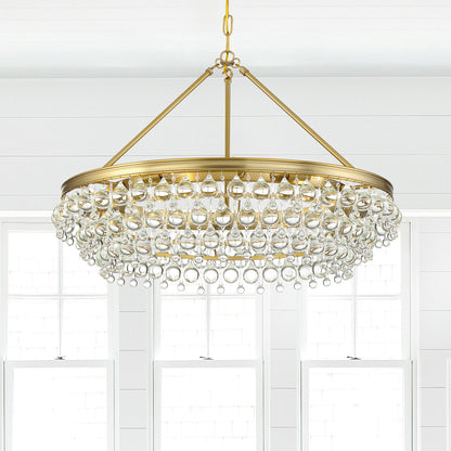 6 Light Crystal Teardrop Chandelier