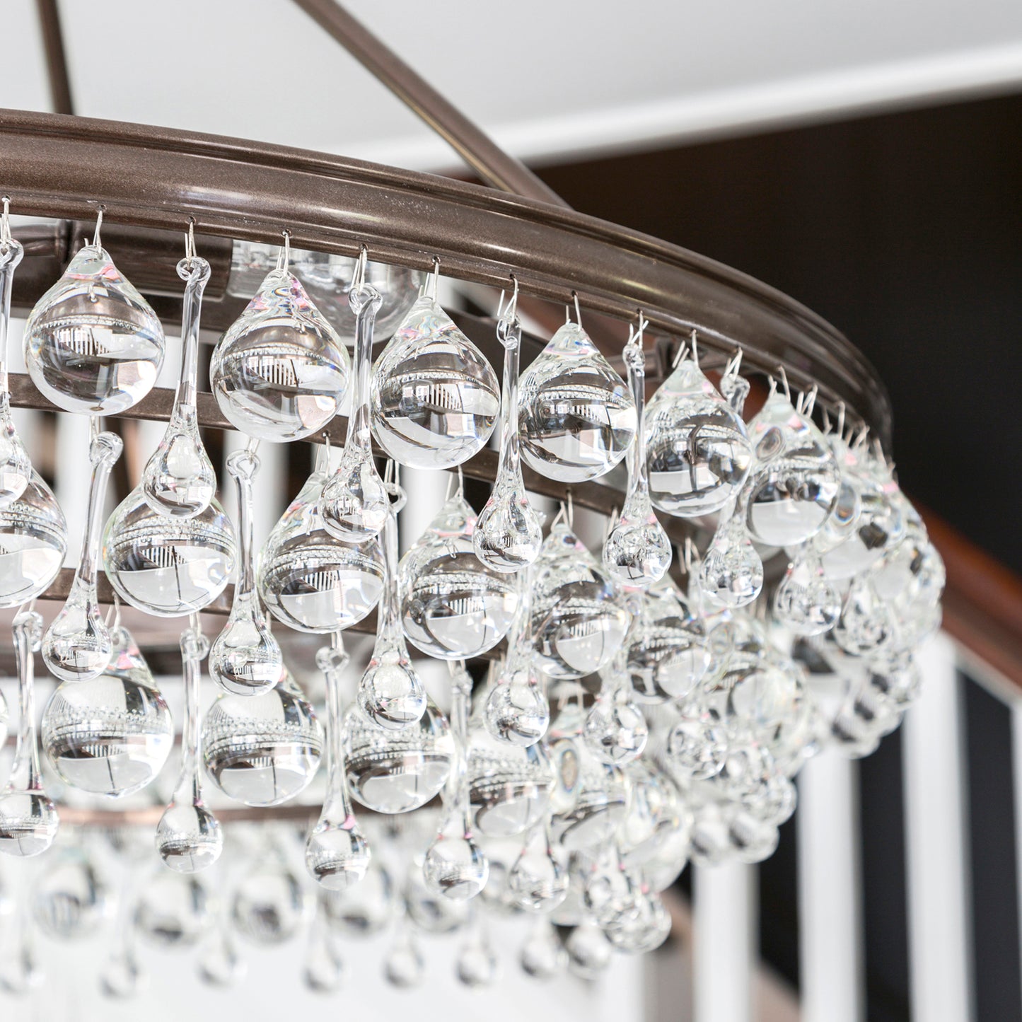 6 Light Crystal Teardrop Chandelier