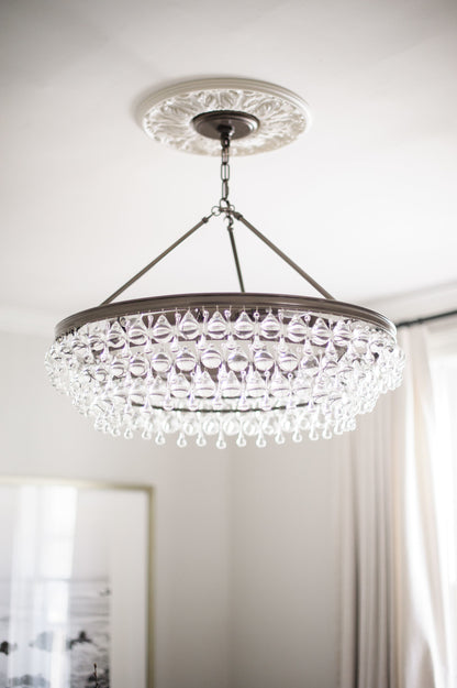 6 Light Crystal Teardrop Chandelier