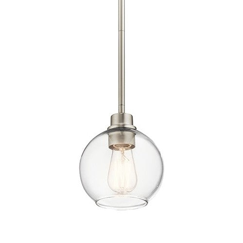 1 Light Pendant, Brushed Nickel