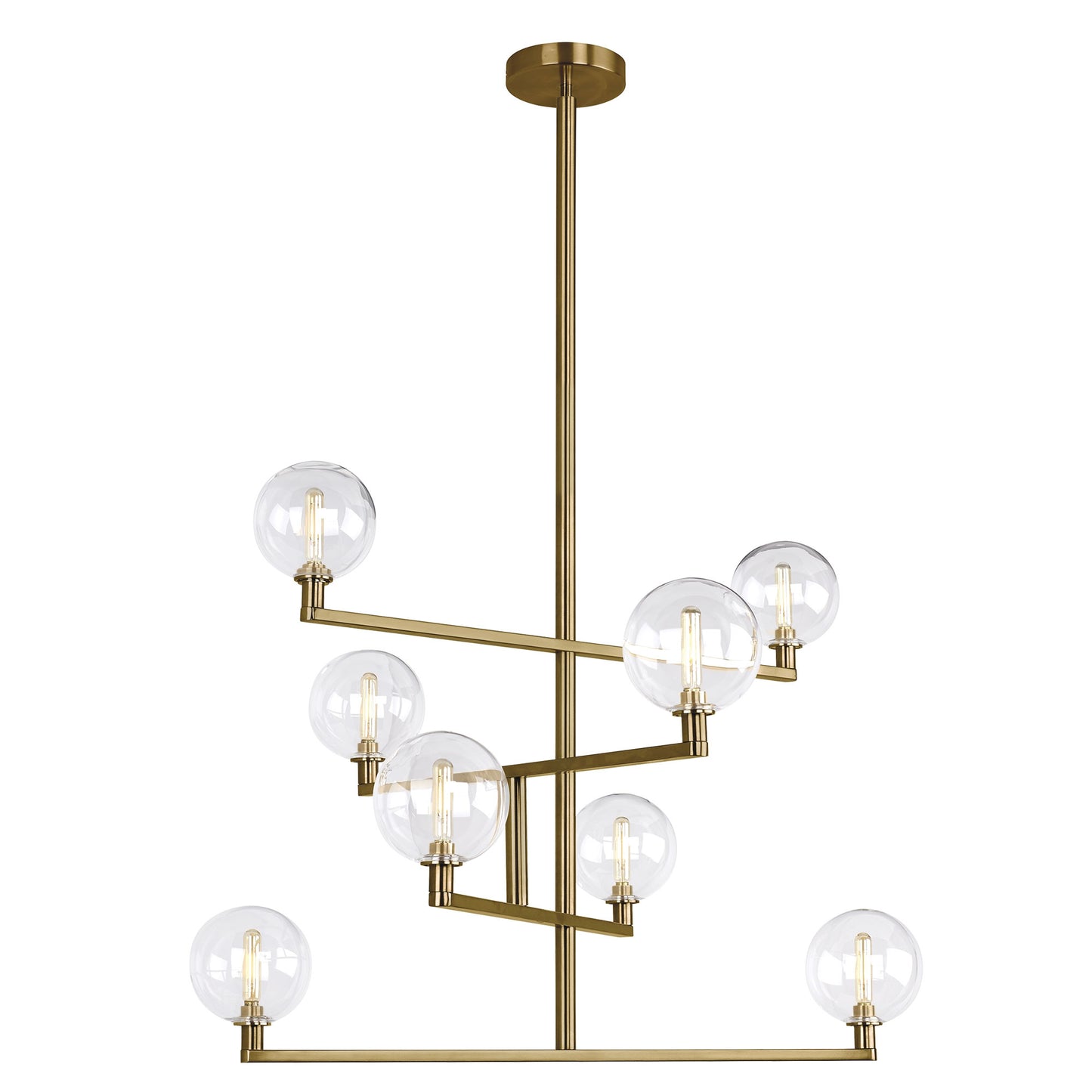 Gambit Chandelier, Satin Nickel