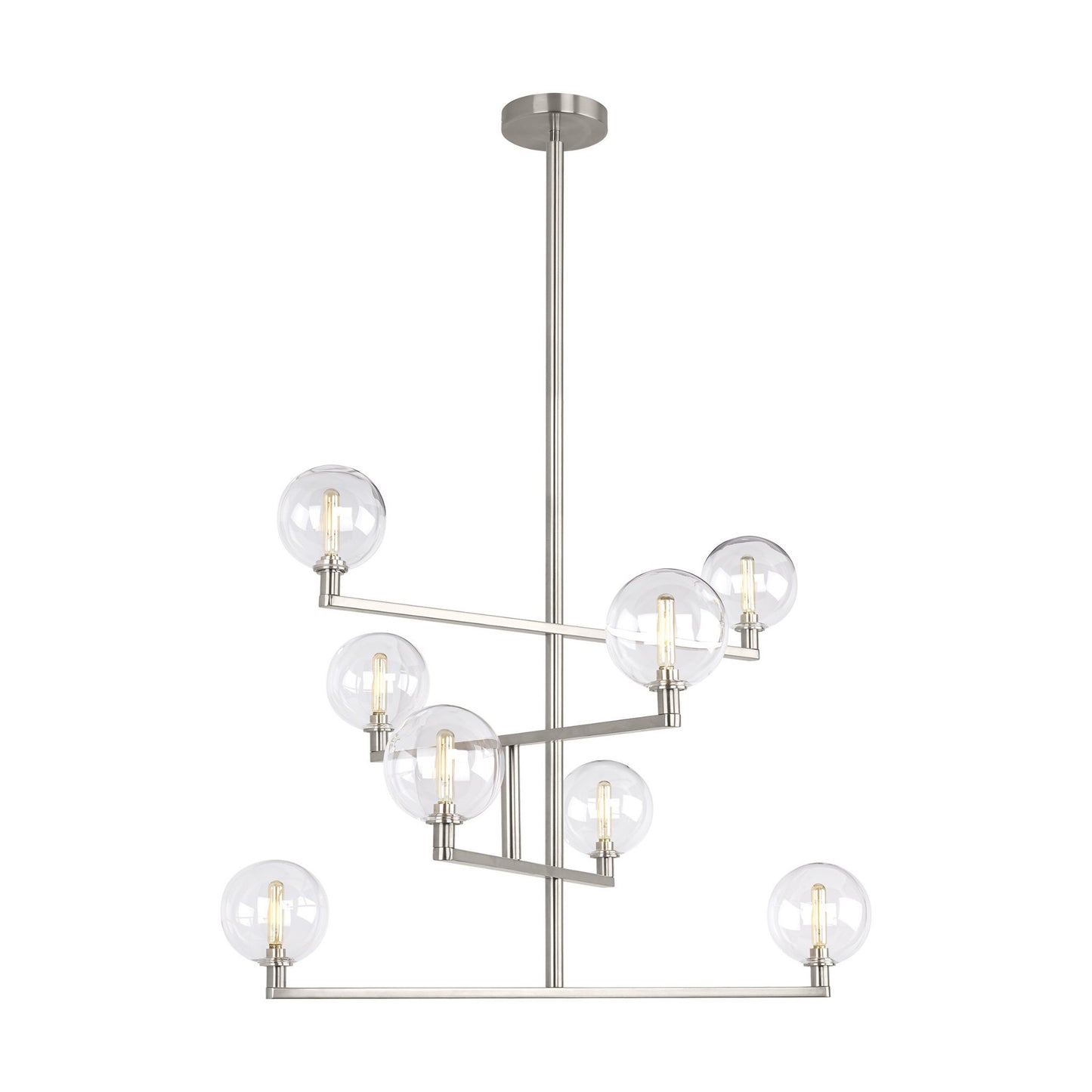 Gambit Chandelier, Satin Nickel