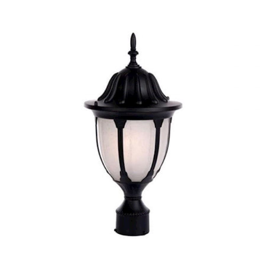 Acclaim Lighting Suffolk 1 Light Post Mount, Matte Black/Frosted - 5067BK-FR