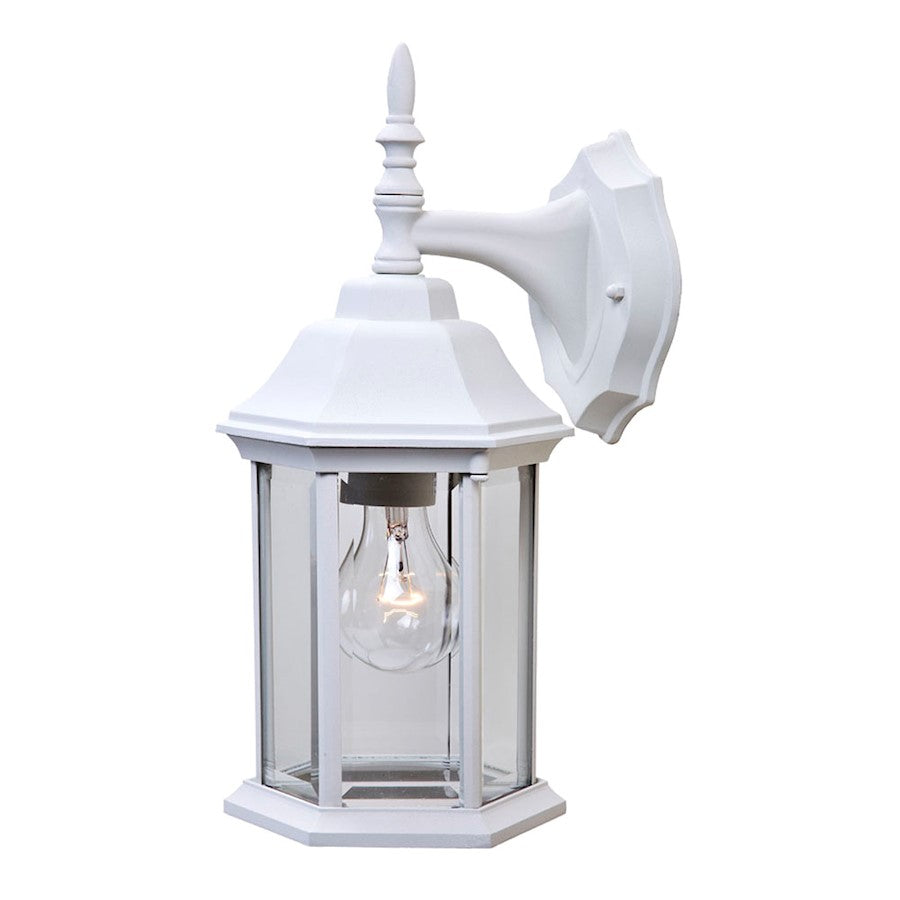 Acclaim Lighting Craftsman 2, 1 Light 15" Wall Sconce, White/Clear - 5181TW