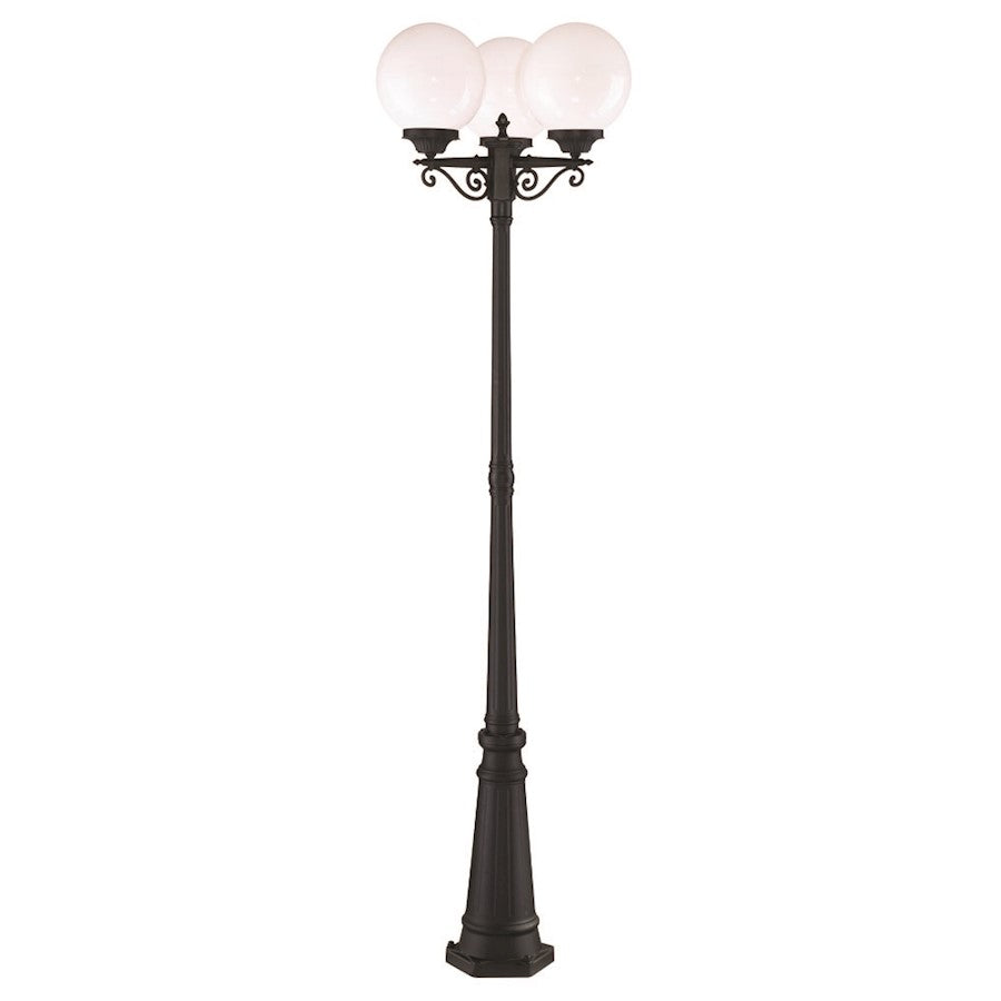 Acclaim Lighting Havana 3 Light Post Light, Matte Black/White - 5269BK-WH