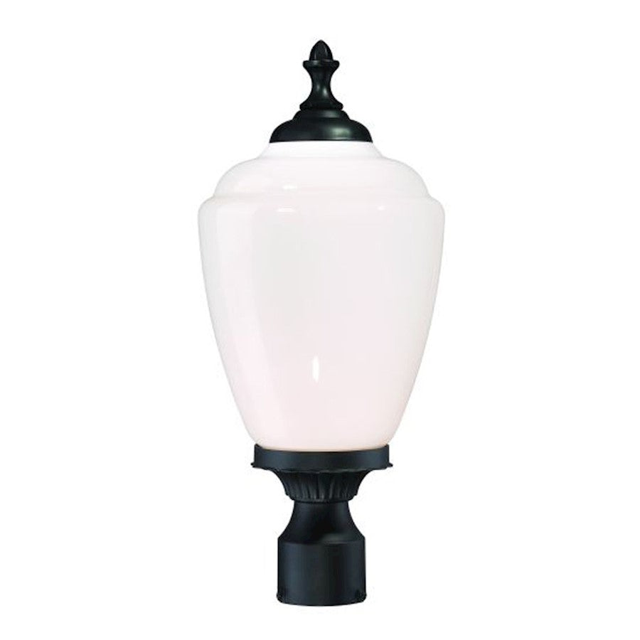 Acclaim Lighting Acorn 1 Light Post Mount, Matte Black/White - 5367BK-WH