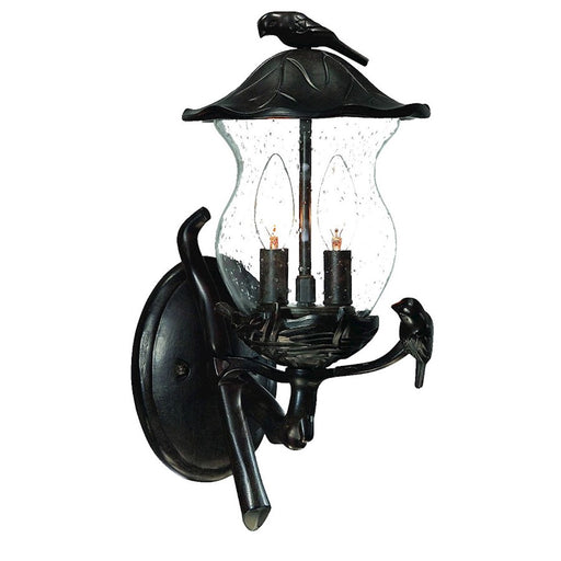 Acclaim Lighting Avian 2 Light Wall Sconce, Black Coral/Clear Seeded - 7551BC-SD