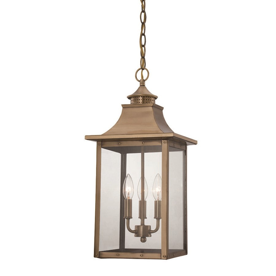 Acclaim Lighting St. Charles 3 Light Hanging Light, Aged Brass - 8316AB