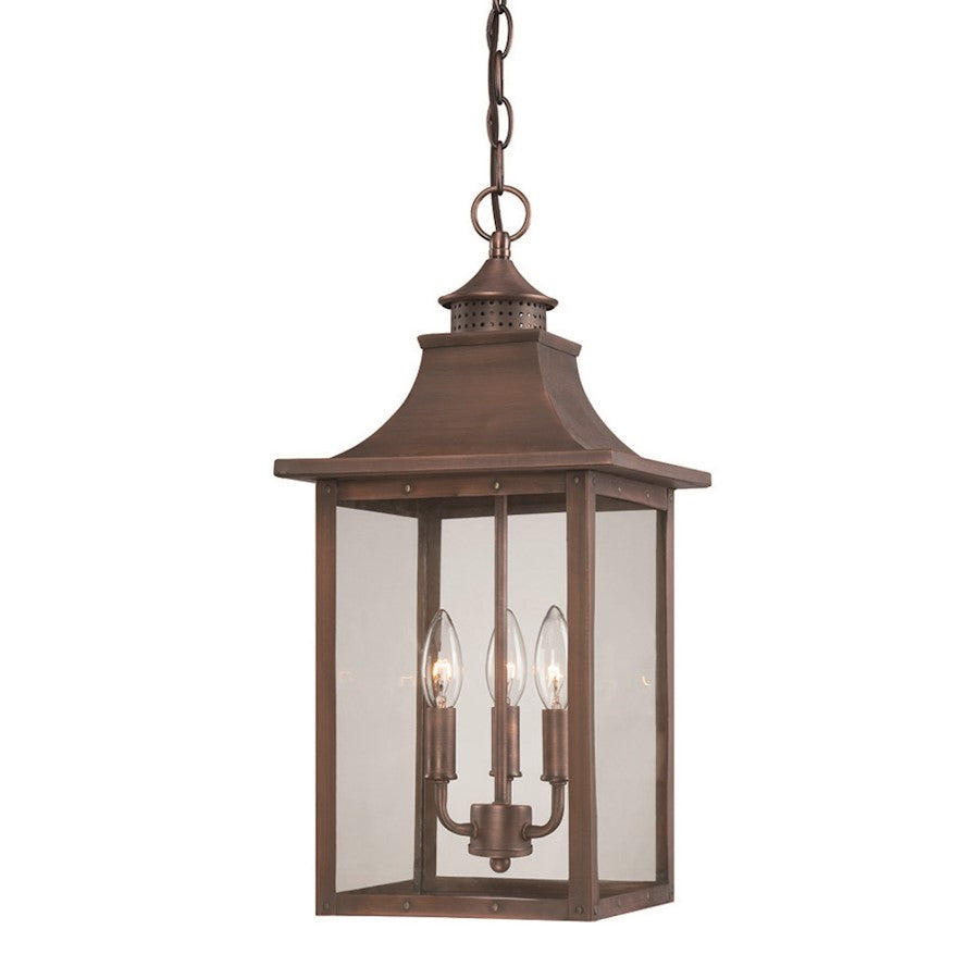 Acclaim Lighting St. Charles 3 Light Hanging Light, Copper Patina - 8316CP