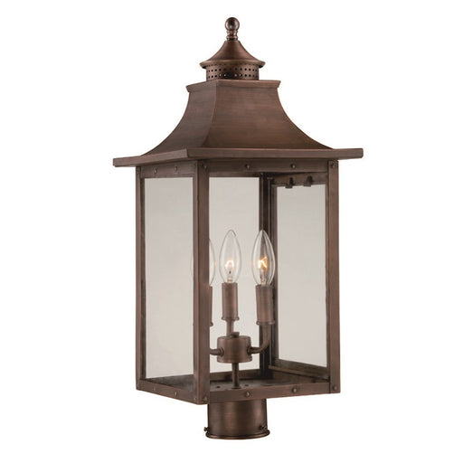 Acclaim Lighting St. Charles 3 Light Post Mount, Copper Patina - 8317CP