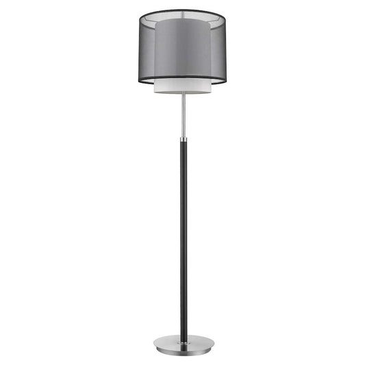 Trend Lighting Roosevelt Floor Lamp, Espresso/Nickel/Gray Shantung - BF7134