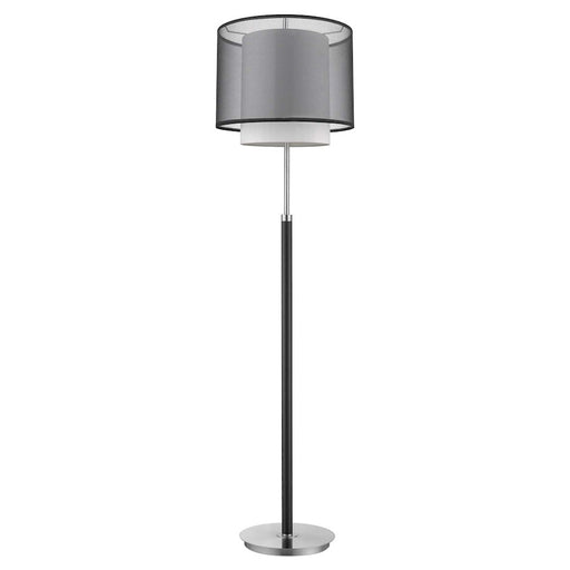 Trend Lighting Roosevelt Floor Lamp, Espresso/Nickel/Gray Shantung - BF7134