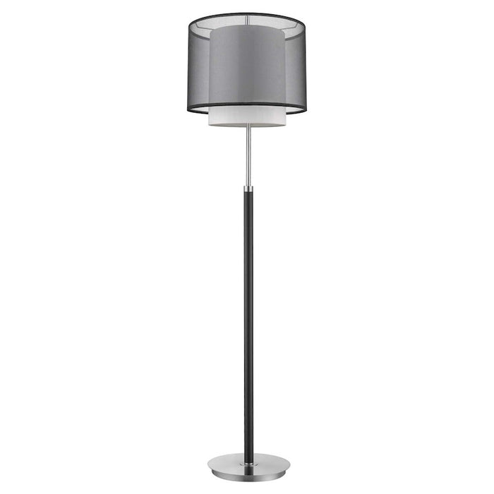 Trend Lighting Roosevelt Floor Lamp, Espresso/Nickel/Gray Shantung - BF7134