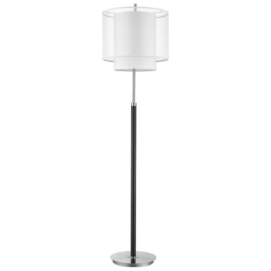 Trend Lighting Roosevelt Floor Lamp, Espresso/Nickel/Snow Shantung - BF7164