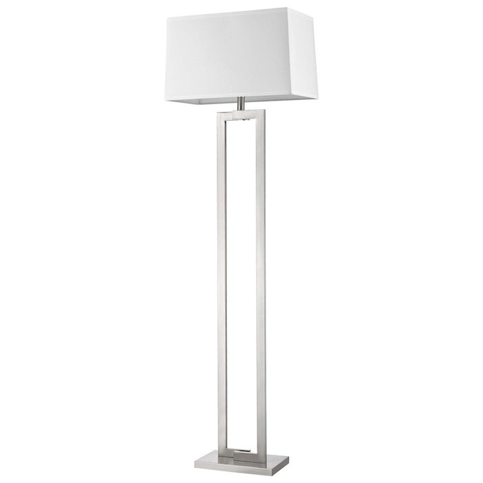 Trend Lighting Riley 1 Light Floor Lamp, Nickel/Off-White Shantung - BF7475