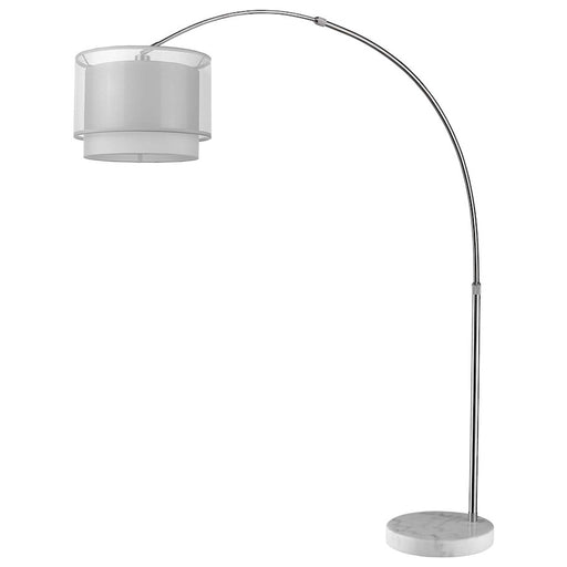 Trend Lighting Brella Arc Floor Lamp, Nickel/Snow Shantung 2 Tier - BFA8400