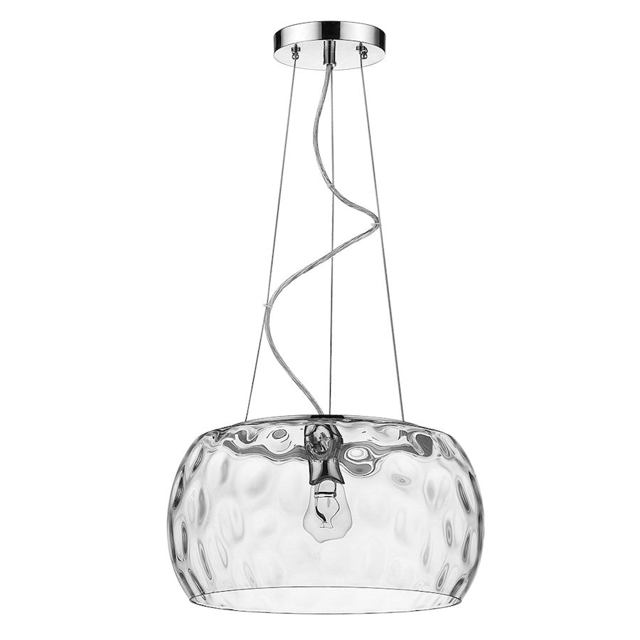 Trend Lighting Mystere 1 Light Pendant, Chrome/Clear Dimpled Glass - BP6059