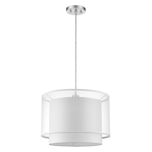 Trend Lighting Brella Pendant, Metallic Silver/Snow Shantung 2 Tier - BP7159