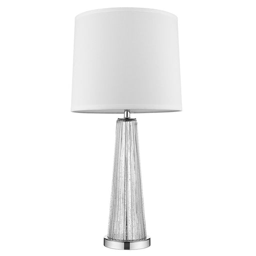 Trend Lighting Chiara 14" Table Lamp, Chrome/Clear/Off-White Shantung - BT5760