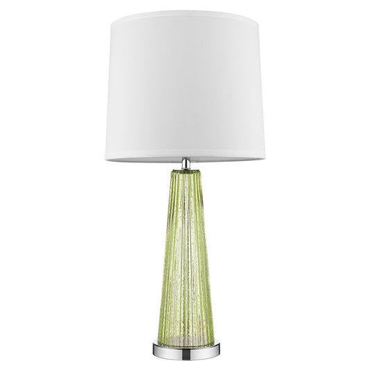 Trend Lighting Chiara 14" Table Lamp, Chrome/Apple/Off-White Shantung - BT5762