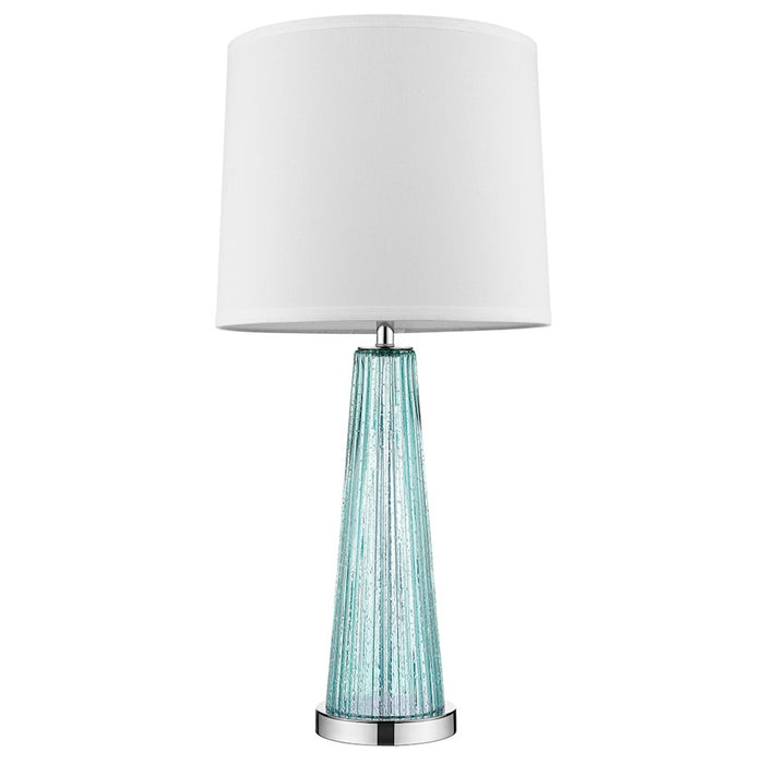 Trend Lighting Chiara 14" Table Lamp, Chrome/Seafoam/Off-White Shantung - BT5763