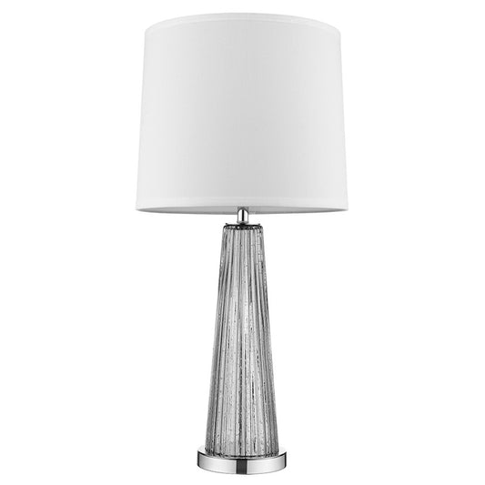 Trend Lighting Chiara 14" 1 Light Drum Lamp, Chrome/Off-White Shantung - BT5765