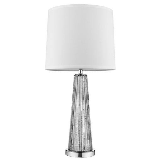 Trend Lighting Chiara 14" 1 Light Drum Lamp, Chrome/Off-White Shantung - BT5765