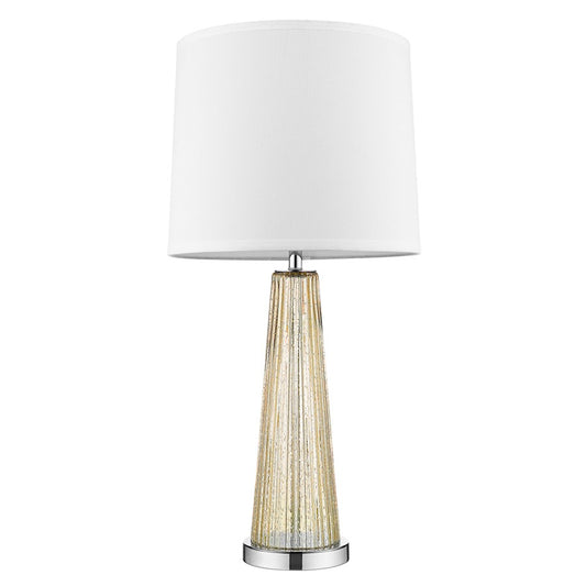 Trend Lighting Chiara 14" 1 Light Table Lamp, Chrome/Off-White Shantung - BT5766