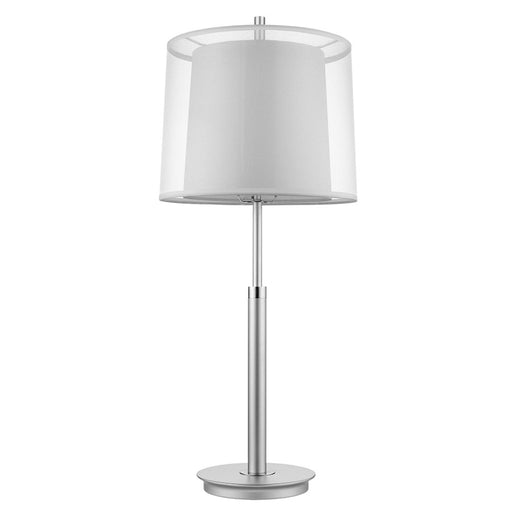 Trend Lighting Nimbus Table Lamp, Silver/Chrome/Snow Shantung Double - BT7143
