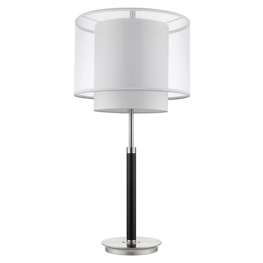 Trend Lighting Roosevelt Table Lamp, Espresso/Nickel/Snow Shantung - BT7162