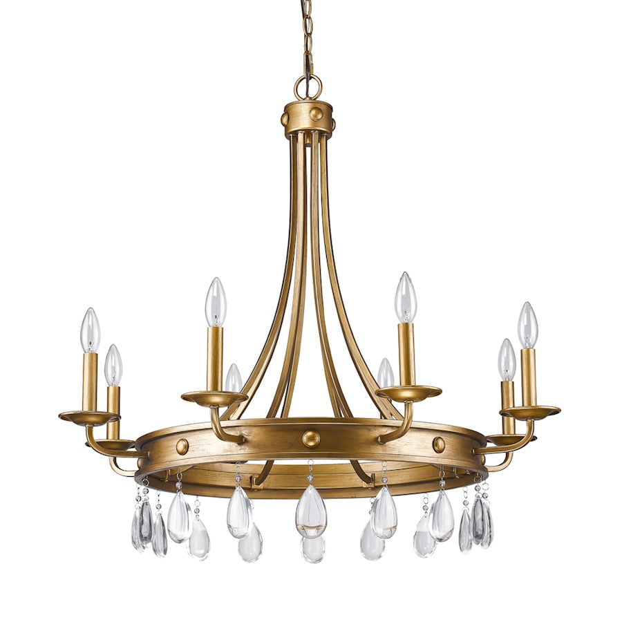 Acclaim Lighting Krista 8 Light Chandelier, Antique Gold - IN11025AG