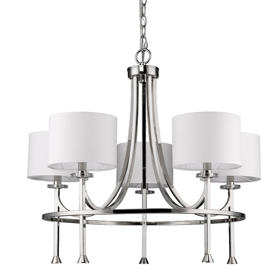 Acclaim Lighting Kara 5 Light Chandelier, Polished Nickel - IN11040PN