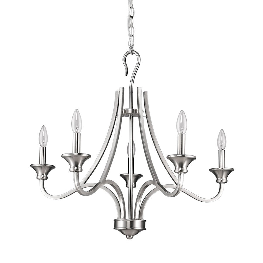 Acclaim Lighting Michelle 5 Light Chandelier, Satin Nickel - IN11255SN