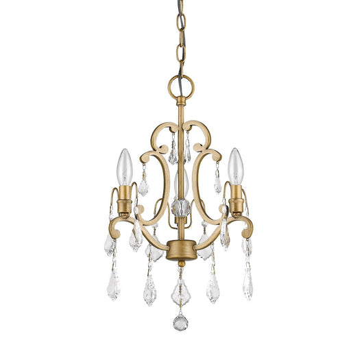Acclaim Lighting Claire 3 Light Convertible Chandelier, Antique Gold - IN11355AG