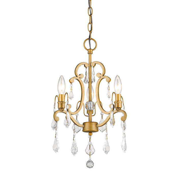 Acclaim Lighting Claire 3 Light Convertible Chandelier, Antique Gold