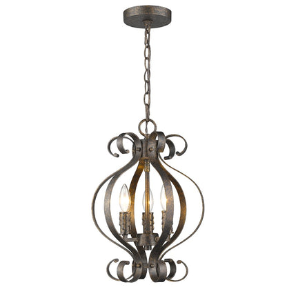 3 Light Chandelier, Russet