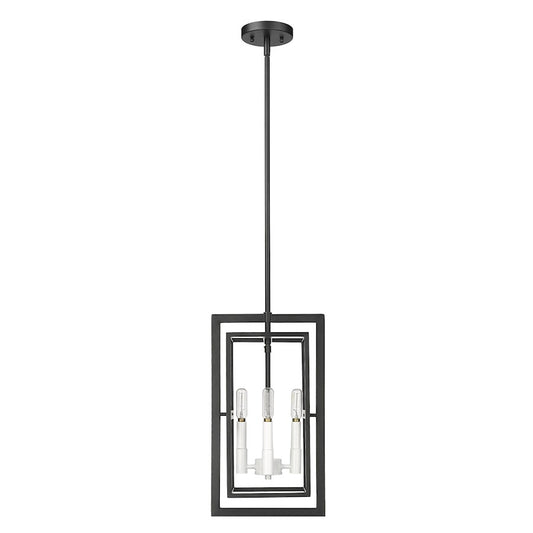 Acclaim Lighting Milbank 4 Light 10" Pendant, Black/White - IN20020BK